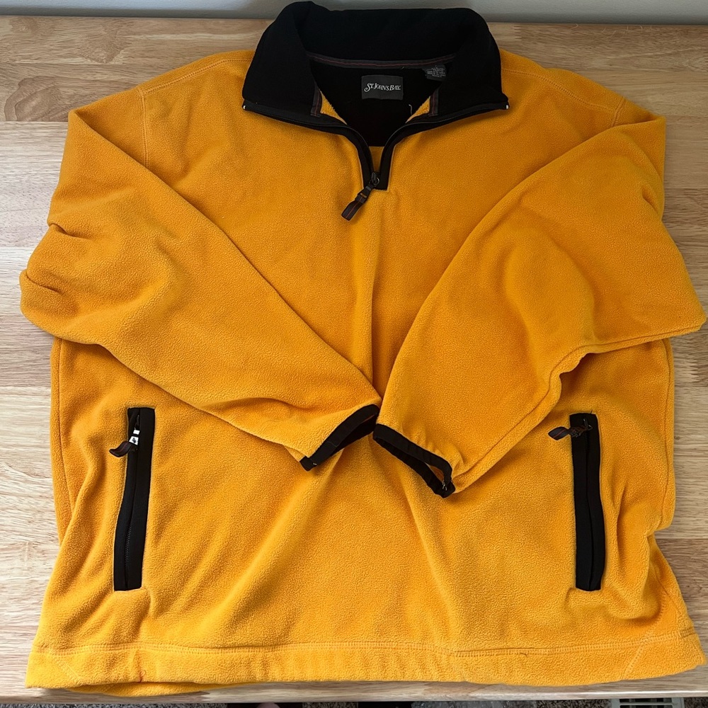 Y2K St John’s Bay Mems Large Yellow Fleece Pullover